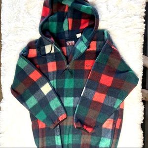 Bugle boy pullover plaid vintage fleece jacket